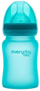 Everyday Baby Tuttipullo Lasi + Lämpöindikaattori 150 ml, Turquoise