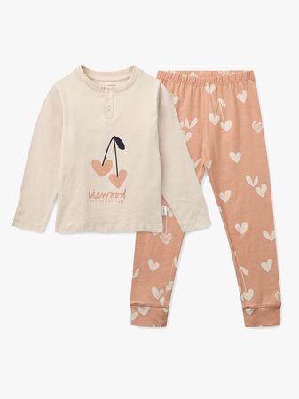 LIEWOOD Wilhelm Pyjamasetti, Heart/Sweetheart/Pale tuscany/mix