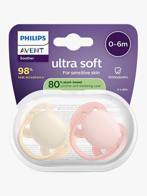 Philips Avent Ultra Soft Tutti 0–6m 2-pack, Keltainen/Oranssi