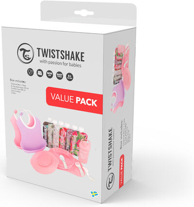 Twistshake Tableware Kit, Vaaleanpunainen/Violetti/Valkoinen