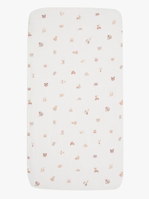 Jollein Muotoonommeltu Aluslakana 60x120, Animal Friends