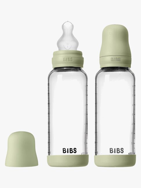 BIBS Medium Flow Lasi Tuttipullo Silikoni 2-pack 240 ml, Sage