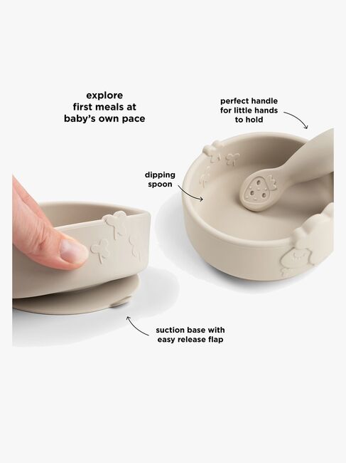 Done By Deer Sheepy Silikoni Ruokailusetti Stick & Stay, Sand