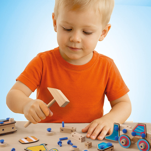 SES Creative Puusepän Työkalusarja Työajoneuvot