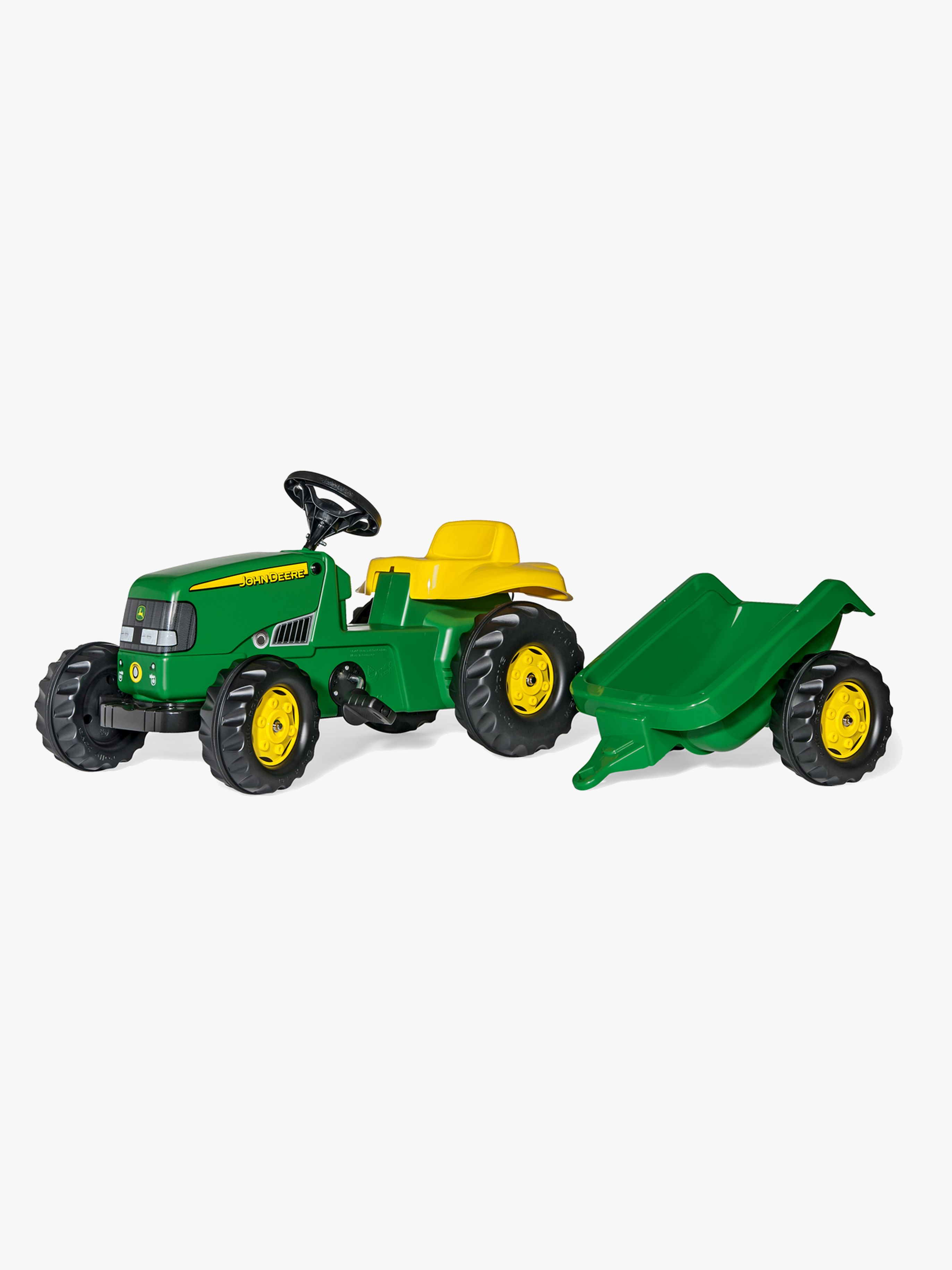 Rolly Toys John Deere Polkutraktori + Peräkärry, Vihreä