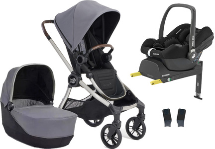 Baby Jogger City Sights Yhdistelmävaunut + Maxi-Cosi CabrioFix i-Size Turvakaukalo & Telakka, Dark Slate