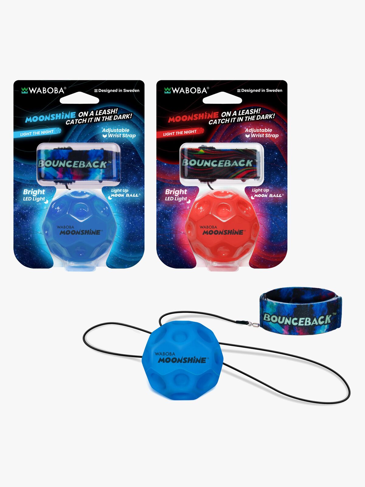 Waboba LED Bounceback Pomppupallo 1-pack Lajiteltu