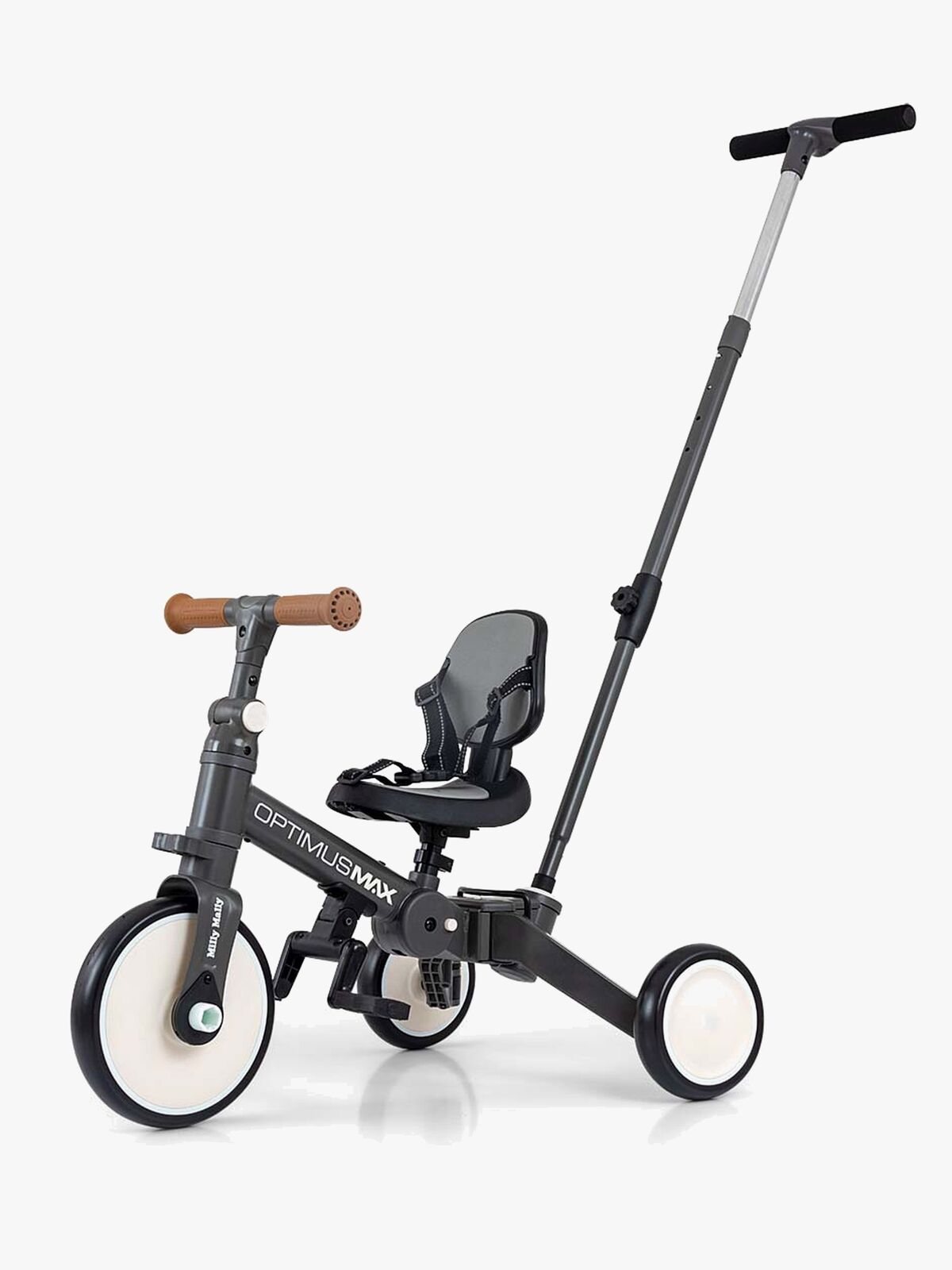 Milly Mally Optimus Max Kolmipyörä 4-in-1, Harmaa