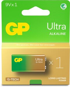 GP Ultra Alkaline G-TECH 9V Paristo Joutsenmerkitty 1-Pack