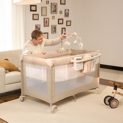 Kinderkraft LEODY UP Matkasänky, Beige