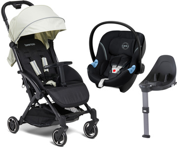 Beemoo Easy Fly Lux 2 Lastenrattaat + Cybex Aton M, Mineral Grey