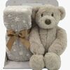 CarloBaby Fleeceviltti + Pehmolelu Nalle, Beige