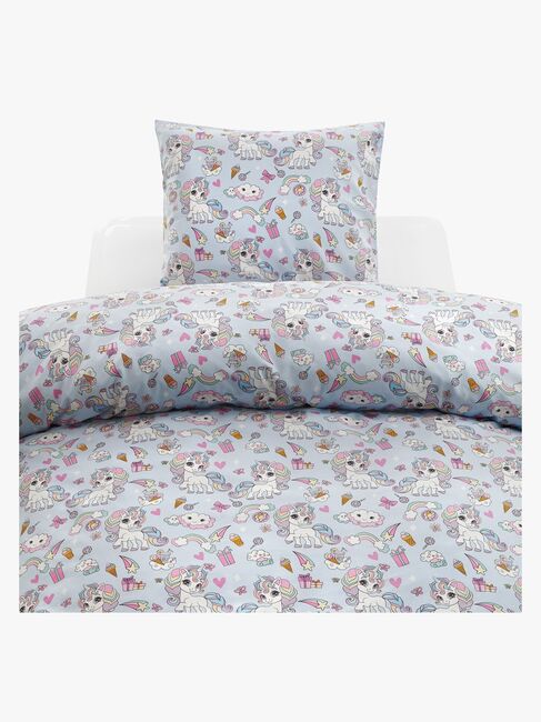 Borganäs Pussilakanasetti Yksisarvinen 150x210, Sininen