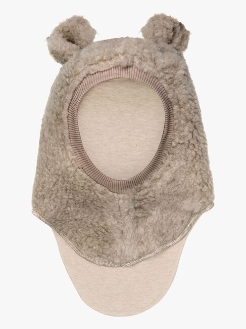 Huttelihut Teddykypärämyssy + Korvat Merinovilla, Camel Melange