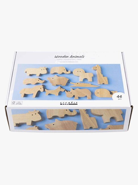 Creativ Company Puueläimet Farm World & Safari 44 Kpl