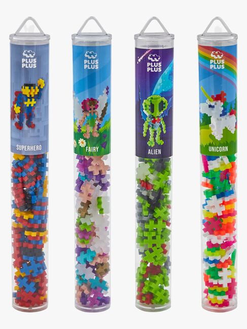 Plus-Plus Rakennussarja + Pohjalevy & Tuubi Hahmot 4x100 Osaa