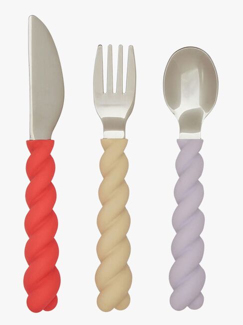 OYOY Mellow Aterimet 3-pack, Lavender/Vanilla/Cherry Red