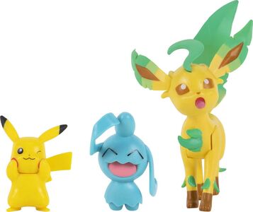 Pokémon Toimintahahmot Pikachu, Wynaut, Leaf 3-pack