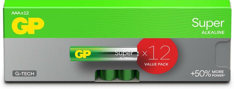 GP Super Alkaline G-TECH AAA/LR03 Paristot 12-Pack