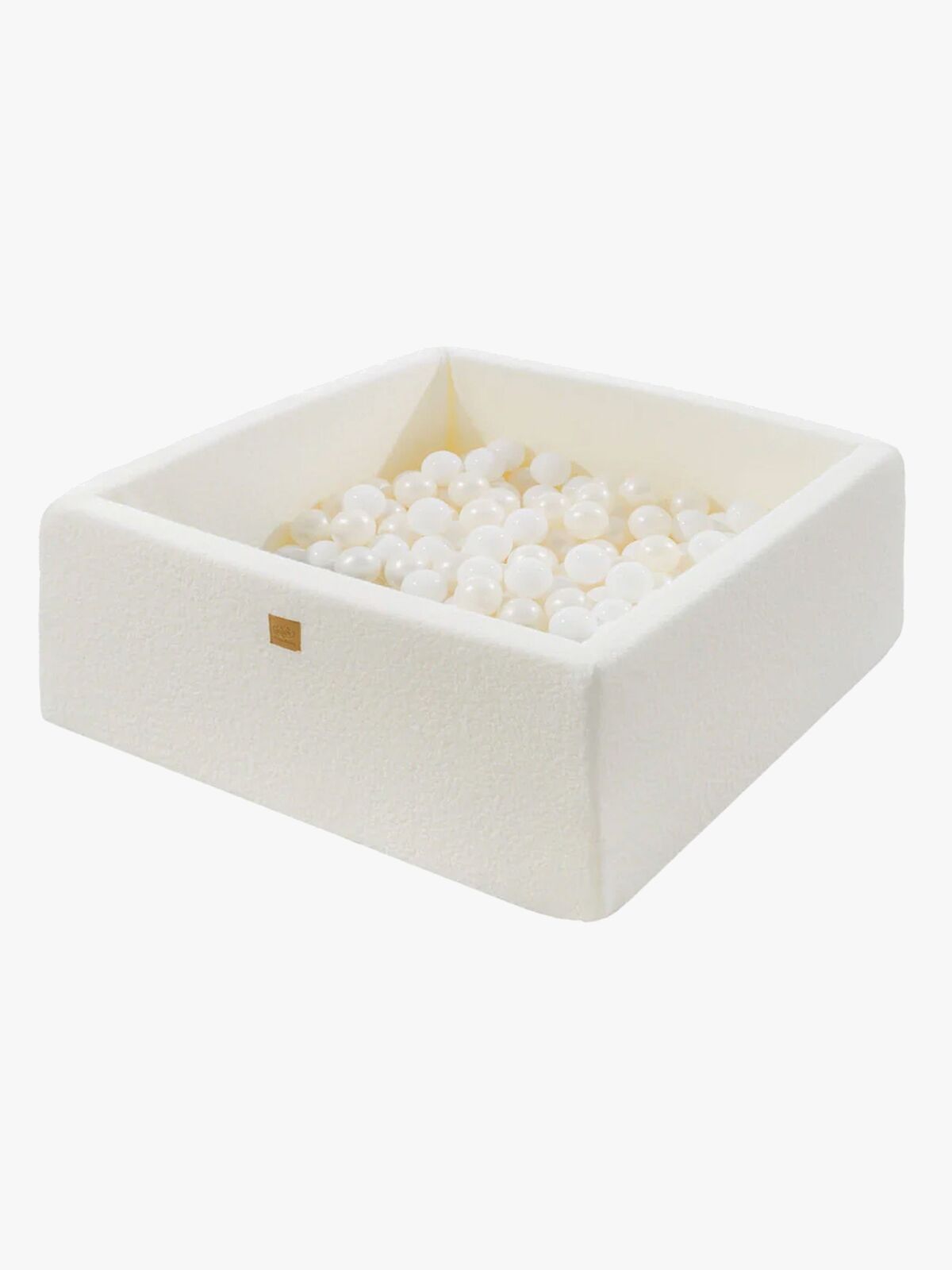 MeowBaby Boucle Square Pallomeri, White/White Pearl