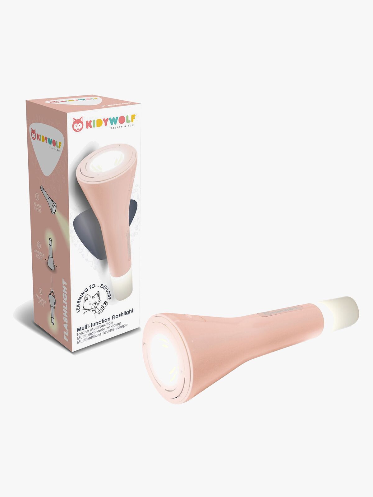 Kidywolf KIDYFLASHLIGHT Taskulamppu Monitoiminen, Vaaleanpunainen