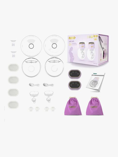 NENO Sole Twin Sähkökäyttöinen Rintapumppu Hands Free, Violetti