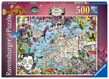 Ravensburger Palapeli Euroopan Kartta Kummallinen Sirkus 500 