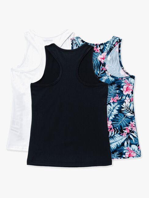 Hyperfied Split Topit, Black/White/Tropical Flower