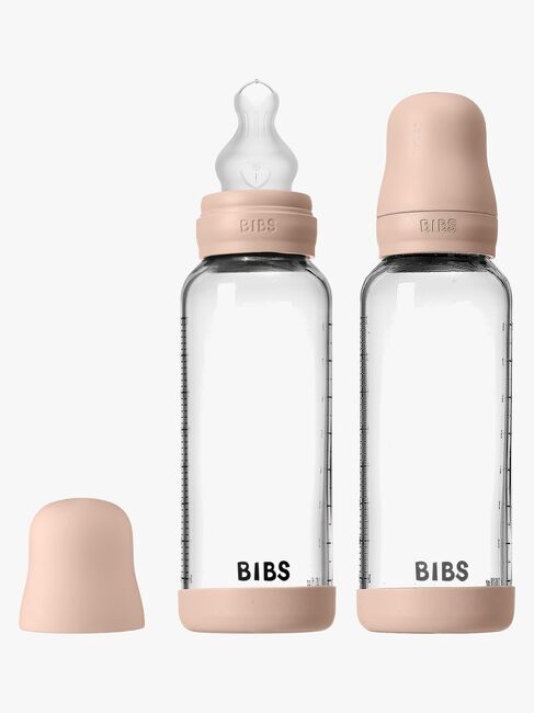 BIBS Medium Flow Lasi Tuttipullo Silikoni 2-pack 240 ml, Blush