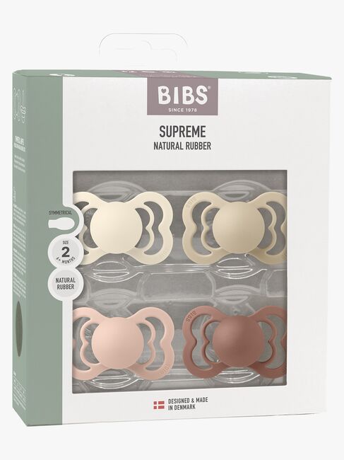 BIBS Supreme Tutti 4-pack Valmistettu Lateksista Koko 2, Ivory/Vanilla/Blush/Woodchuck