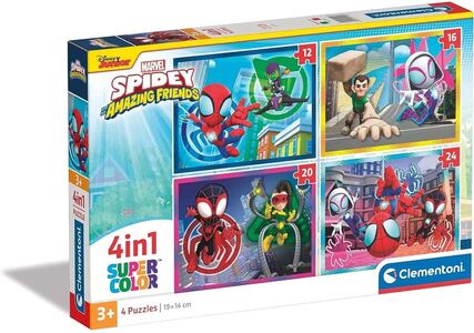 Clementoni Spidey and His Amazing Friends Super Color Palapeli 4-in-1