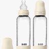 BIBS Medium Flow Lasi Tuttipullo Silikoni 2-pack 240 ml, Ivory