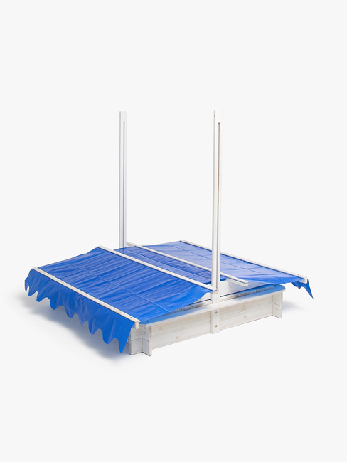 Woodlii Hiekkalaatikko + Katto Ja Penkki, Valkoinen