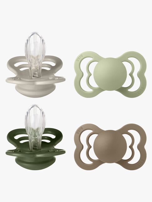 BIBS Supreme Tutti 4-pack Silikoni Koko 2, Sand/Sage/Huntergreen/Dark Oak