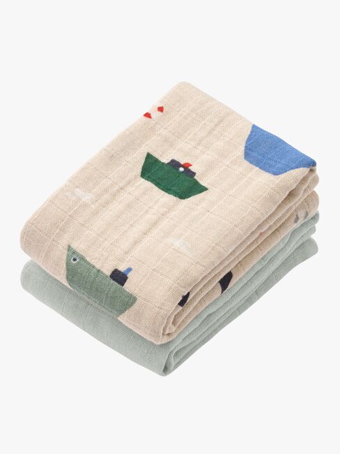 LIEWOOD Lewis Musliiniviltti 2-pack, Sailing/Dove Blue Mix
