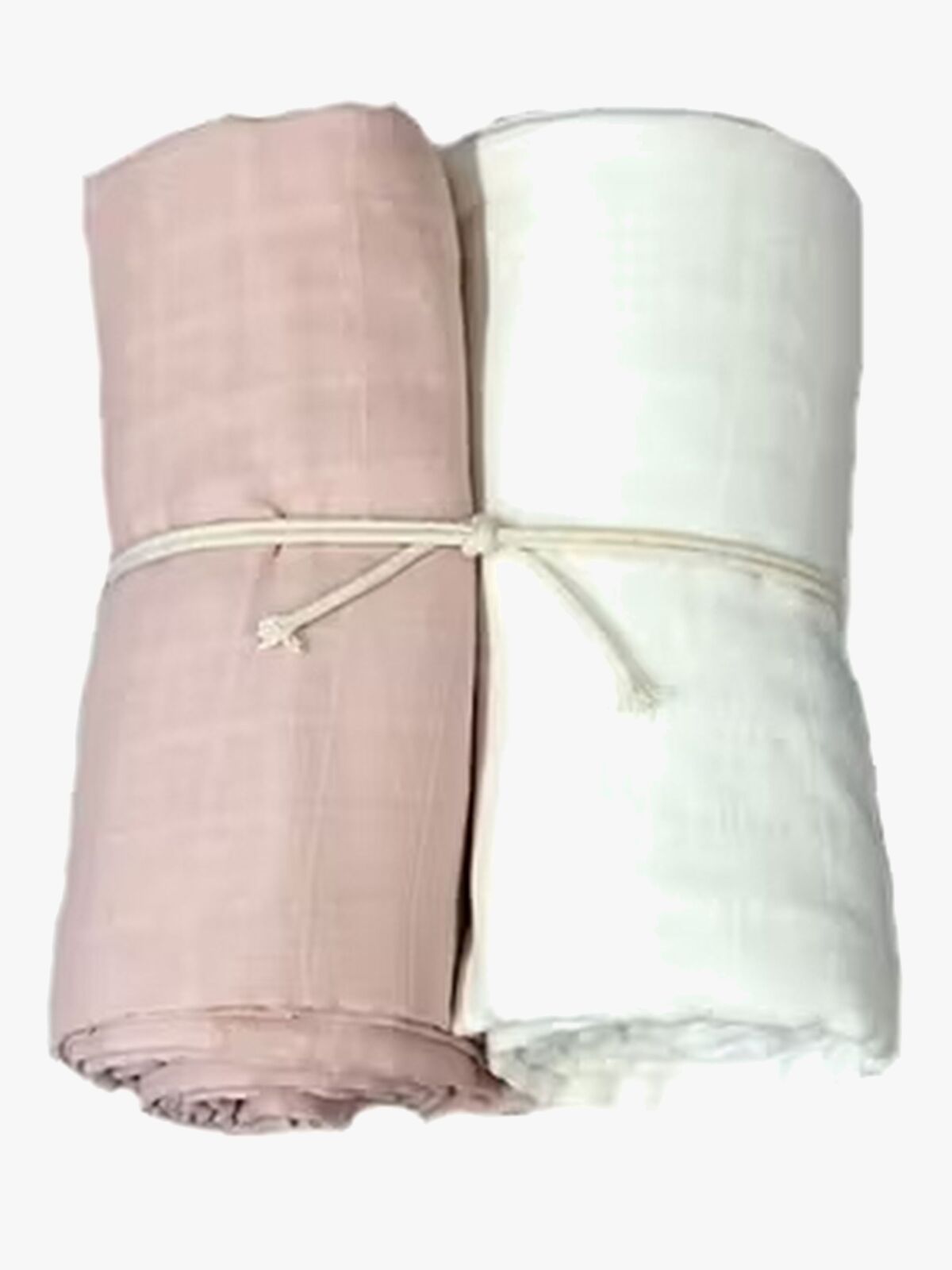 Mini Dreams Musliiniviltti 2-pack, Valkoinen/Vaaleanpunainen