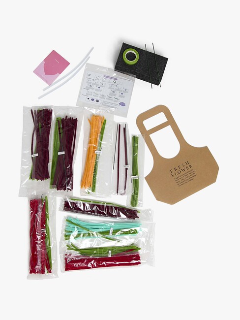 Fippla DIY-setti Kukkakimppu + Piipunrassit 21 Osaa, Punainen