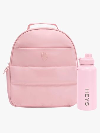 Heys The Puffer Reppu 13L & Teräs Juomapullo 946ml, Rose