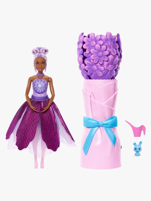 Barbie Petal Pop Flower Surprise Nukke Päivänkakkara, Violetti