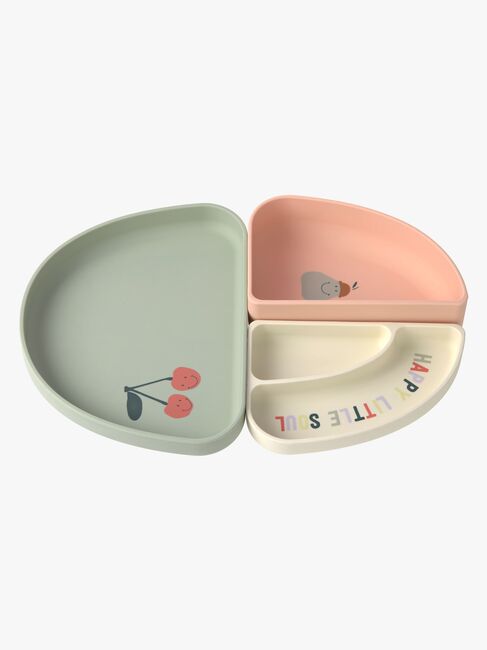 Lässig Lautanen Silikoni 3-pack, Happy Fruits Cherry