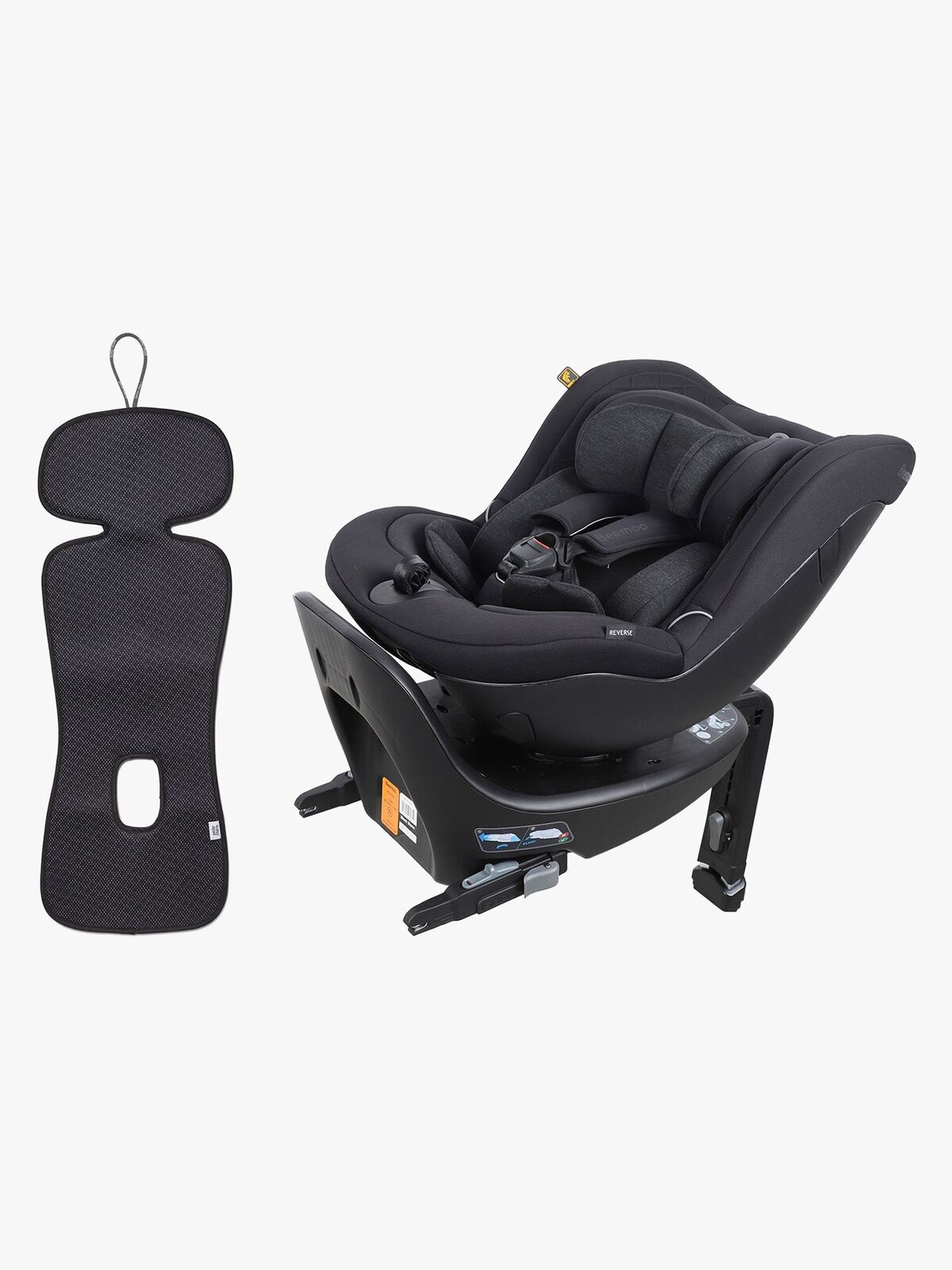 Beemoo Reverse i-Size Turvaistuin + Hengittävä Istuinpehmuste, Black Stone/Antracit