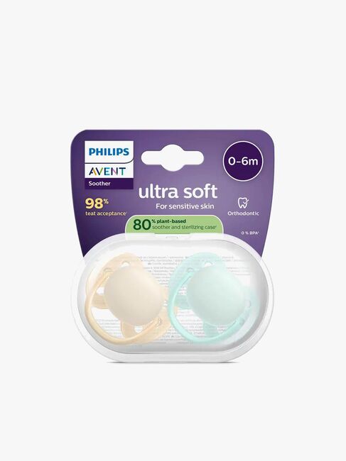 Philips Avent Ultra Soft Tutti 0–6 kk 2-pack, Vaaleankeltainen/Vaaleanvihreä