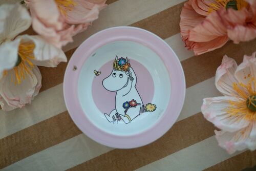 Muumi Niitty Lautanen + Imukuppi, Vaaleanpunainen