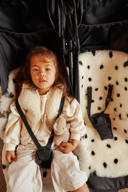 BINIBAMBA Sheepskin Istuinpehmuste Fixed Harness, Dalmation