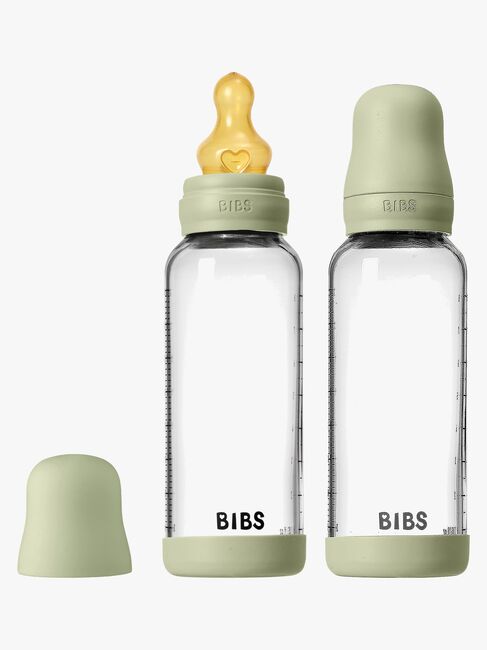 BIBS Medium Flow Lasi Tuttipullo Lateksi 2-pack 240 ml, Sage