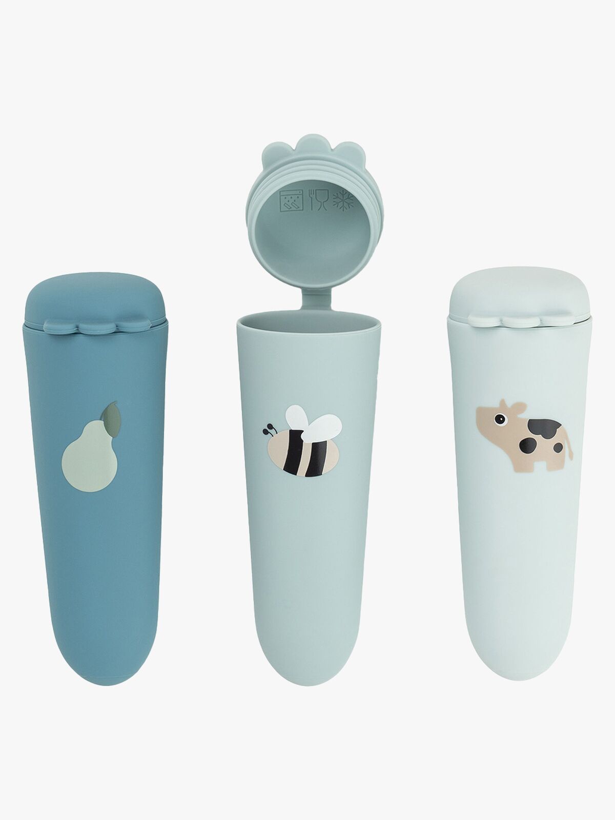 Done By Deer Dotti Jäätelömuotti Silikoni 3-pack, Blue