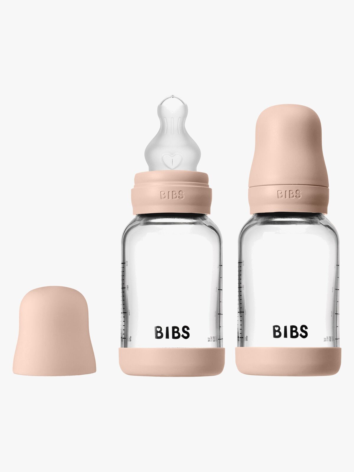 BIBS Slow Flow Lasi Tuttipullo Silikoni 2-pack 120 ml, Blush