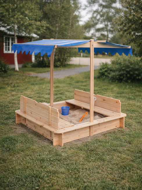 Woodlii Hiekkalaatikko + Katto Ja Penkki, Nature