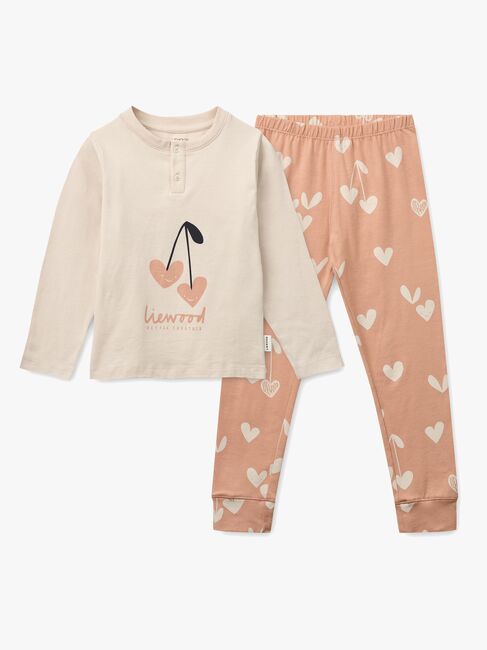 LIEWOOD Wilhelm Pyjamasetti, Heart/Sweetheart/Pale tuscany/mix