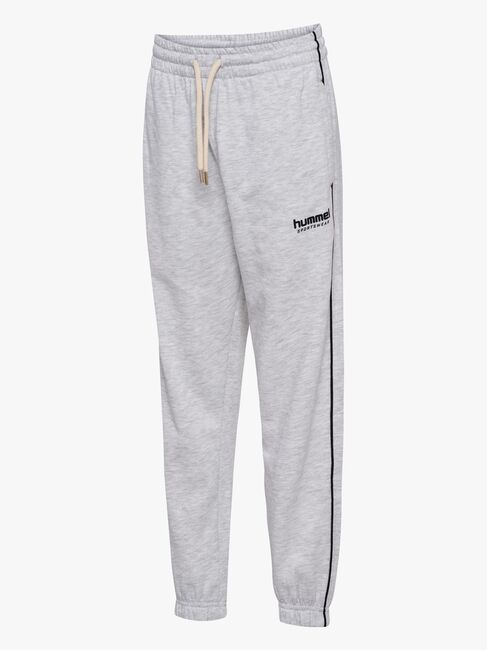 Hummel JR Loose Piping Collegehousut, Light Grey Melange/Black